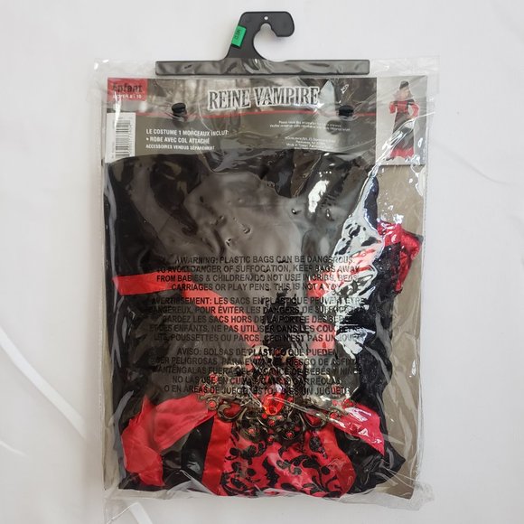 Costumes USA Vampire Queen Costume SZ Medium 8-10 Red Black - Picture 3 of 8